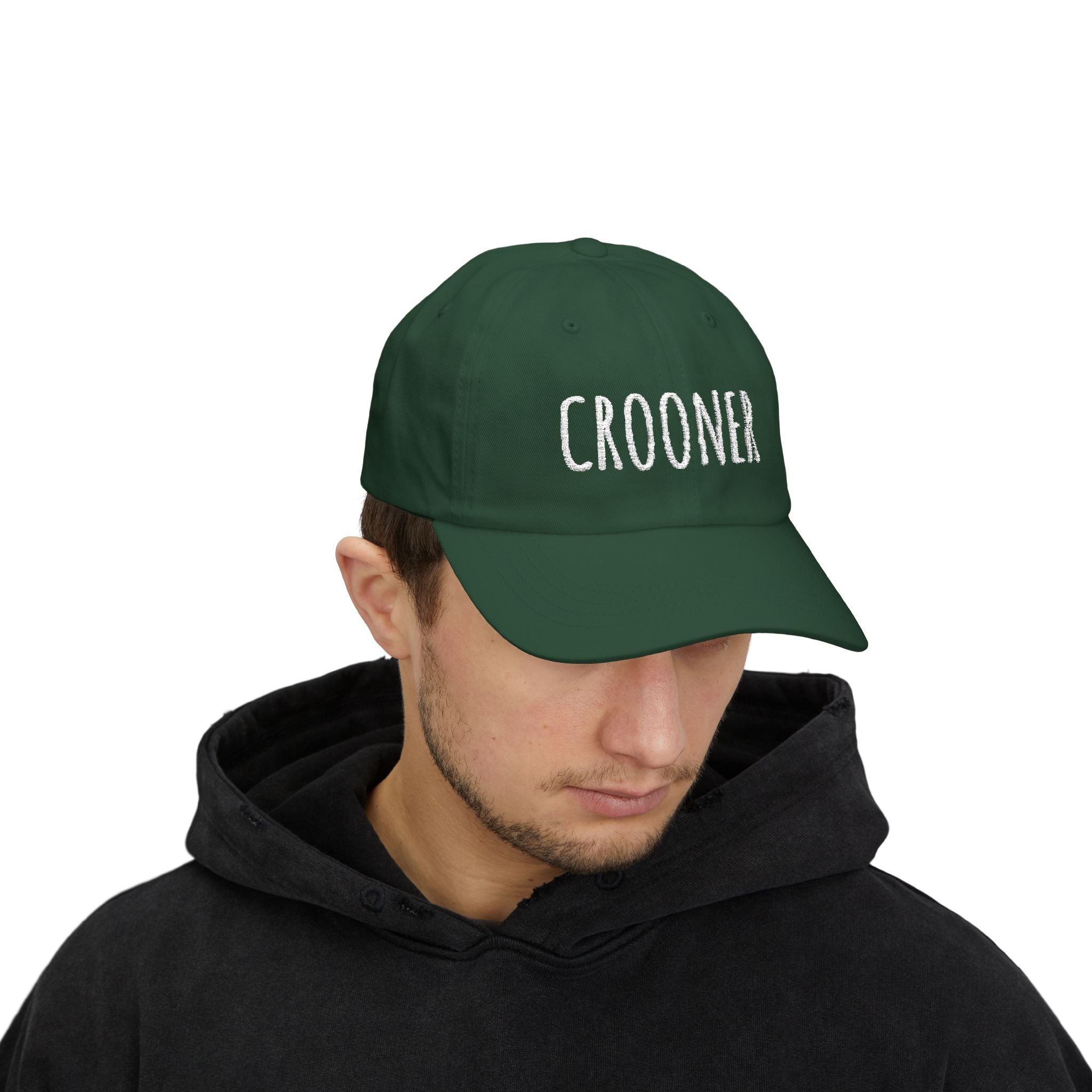 Embroidered Crooner Dad Hat (Dark)