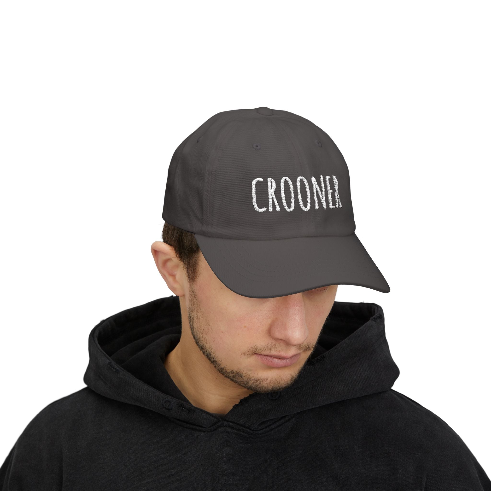 Embroidered Crooner Dad Hat (Dark)