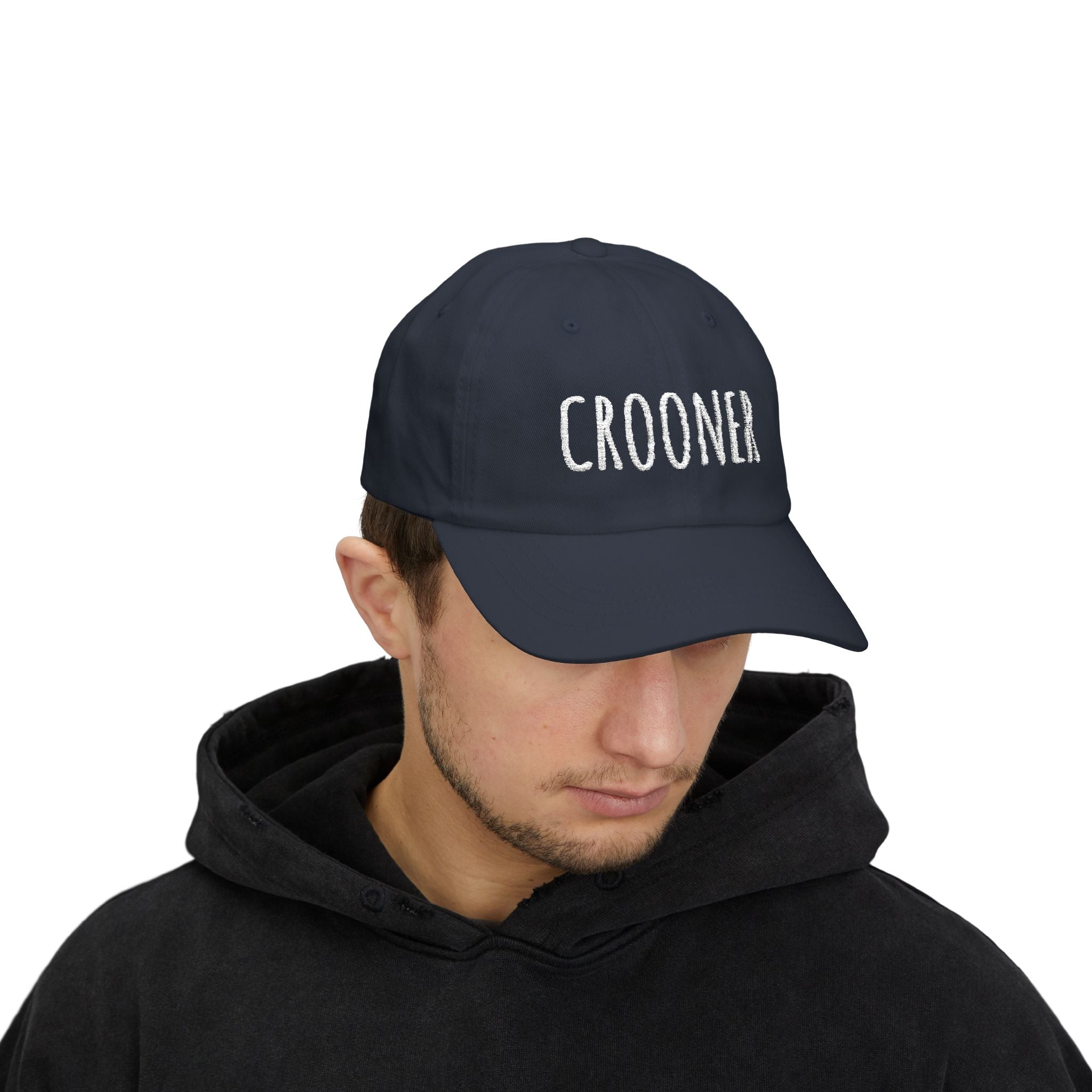 Embroidered Crooner Dad Hat (Dark)