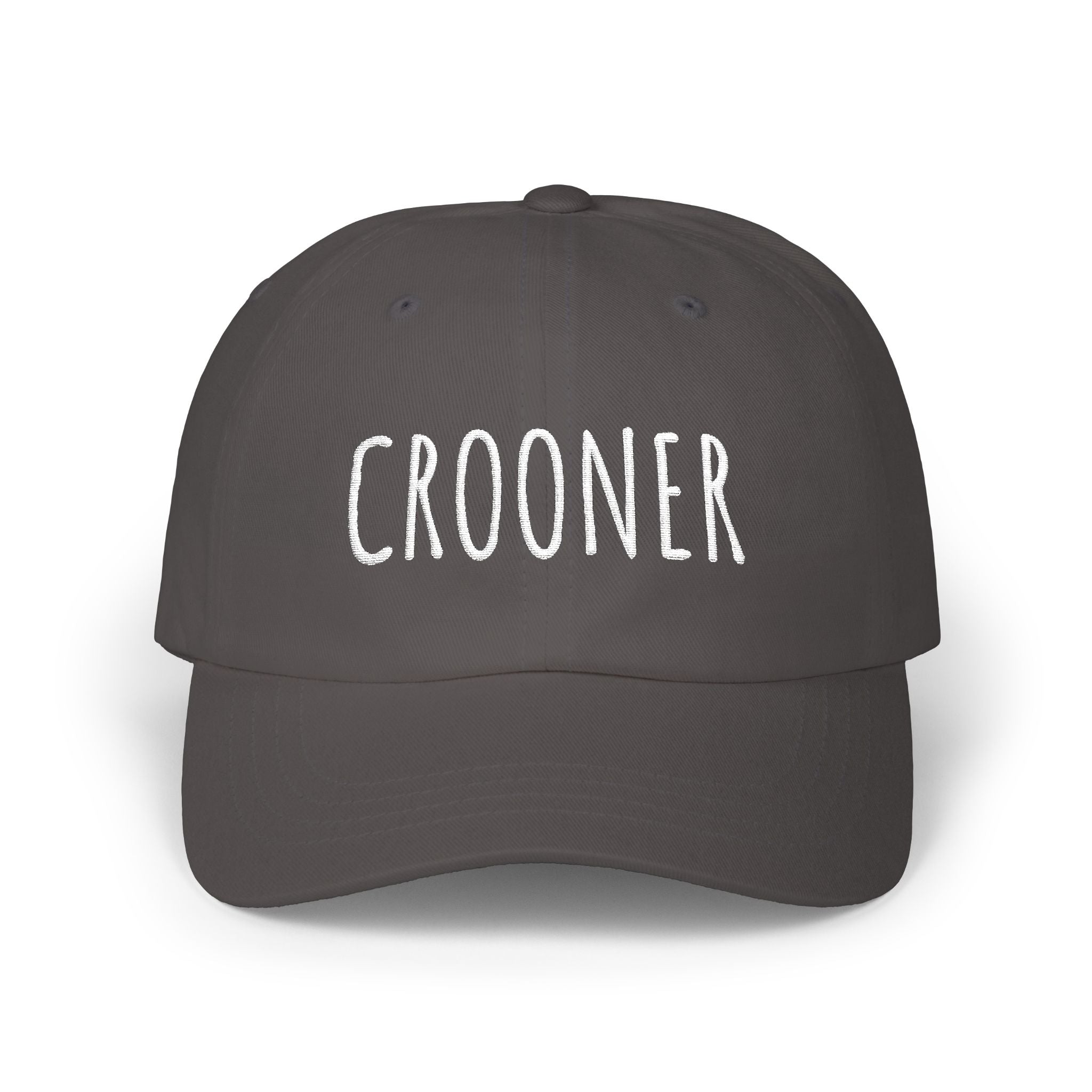 Embroidered Crooner Dad Hat (Dark)